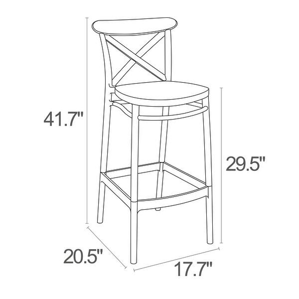 41.75" Gray Solid X Accented Outdoor Patio Bar Stool Bed Bath & Beyond 35801195
